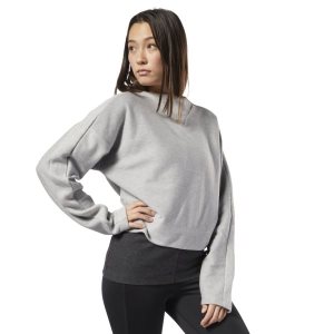 Bluza Damskie Reebok Training Essentials Szare PL 87BQANS